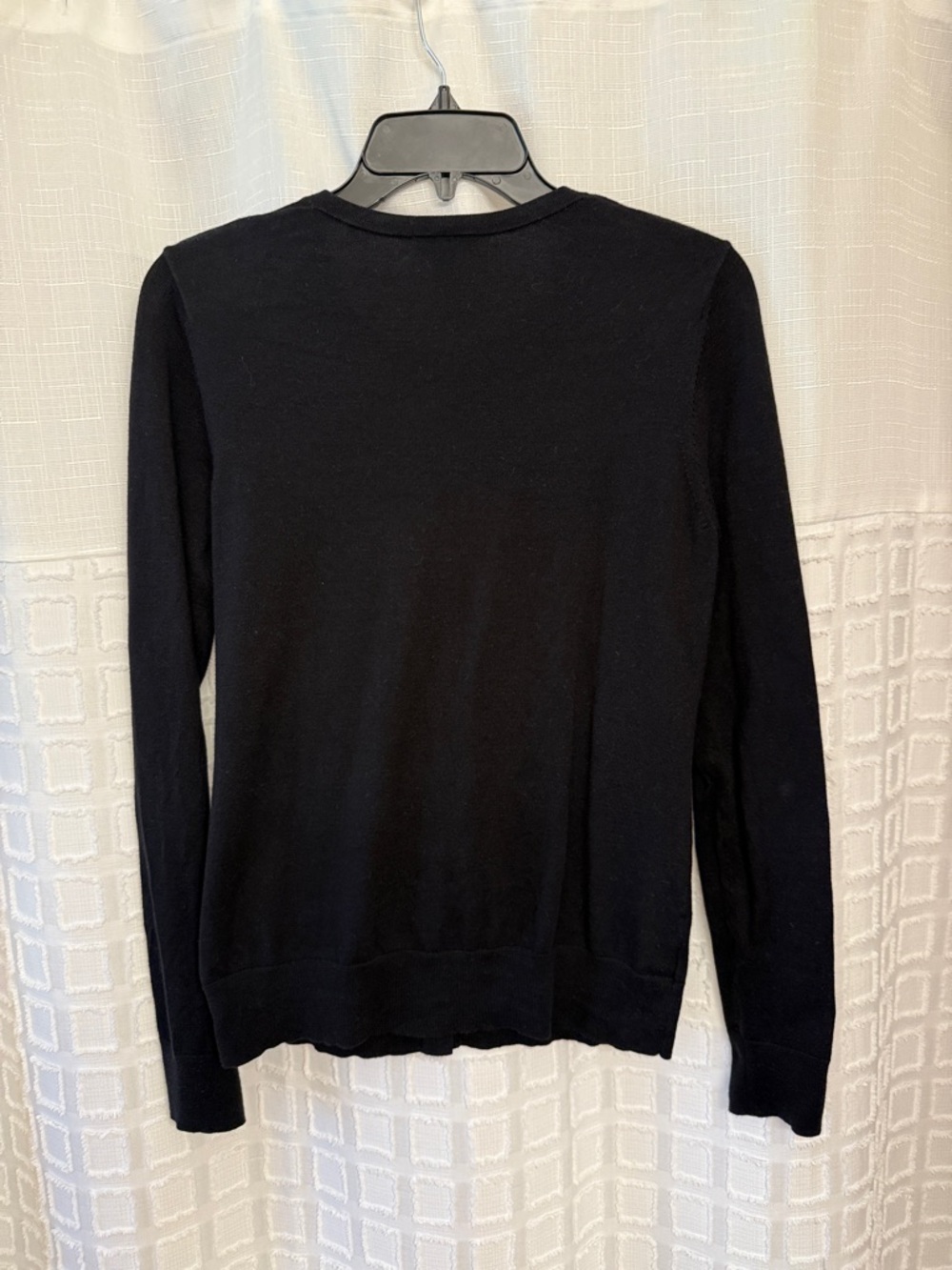 Ann Taylor Black Button-Front Crewneck Cardigan - Picture 2 of 3